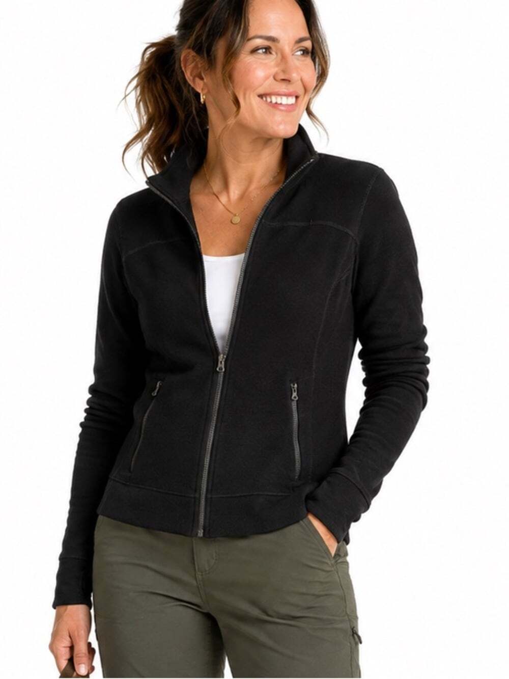 Ibex Shak Traverse Merino Wool Full Zip Jacket Black Hiking Outdoor Gorpcore